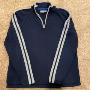 👚 2/$35 - Men’s Blue Eddie Bauer Zip up pull-over size XL